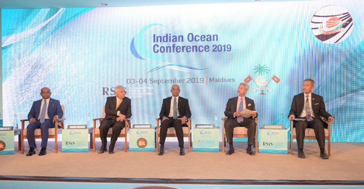 indfoundation's tweet photo. Glimpses from the Inaugural Session of 4th #IndianOceanConference organised by India Foundation in collaboration with Foreign Service Institute of Maldives and RSIS, Singapore in Maldives. #IOC2019 https://t.co/kHMVHtC6eN