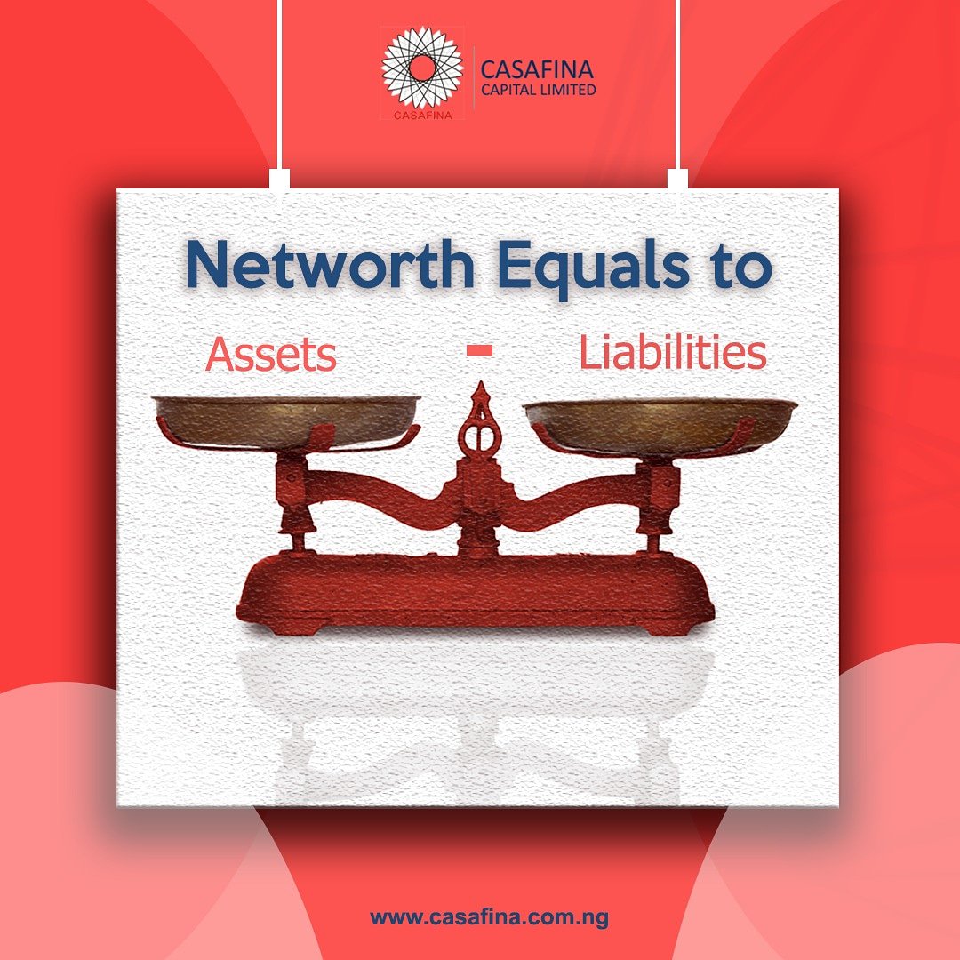 CasafinaCapital's tweet photo. Your Net Worth is your assets minus liabilities. It represents the assets owned,  less any debt you have. 
What is your net worth? 
Do you want to build your net worth? 
Stay connected! 
#CasafinaCapital
#assetmanagement #financeclinic #financedoctor #networth #increase https://t.co/JewGPuMwa7