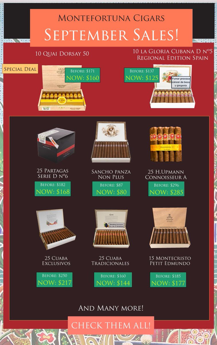 🔥SEPTEMBER SALES ARE LIVE🔥
⬇️⬇️⬇️⬇️
montefortunacigars.com/shop/sale-prod…