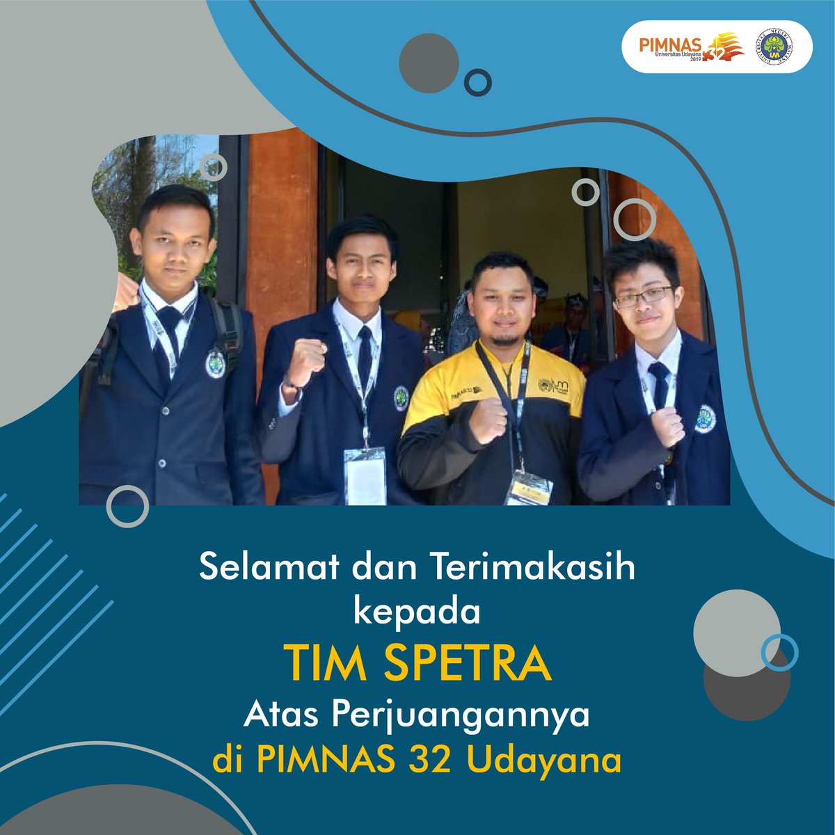 UM_1954's tweet photo. Selamat dan terima kasih kepada seluruh kontingen atas kerja kerasnya mewakili Universitas Negeri Malang (UM) dalam ajang PIMNAS 32 tahun 2019 di Universitas Udayana π
#UM #UniversitasNegeriMalang #TheLearningUniversity #LustrUM #DiesNatalis65UM #PIMNAS32 #PIMNASUNUD https://t.co/Hr00krBLrW