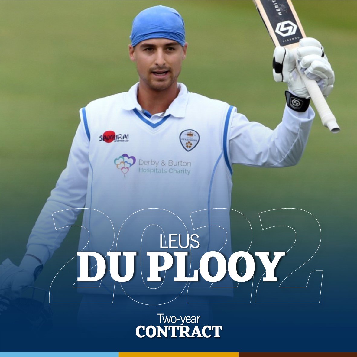 CONTRACT: Leus du Plooy has signed a two-year contract extension with #DCCC ✍

The batsman will remain at The Pattonair County Ground until the end of the 2022 season 💪

Read ➡ po.st/Yq2uMf

#WeAreDerbyshire