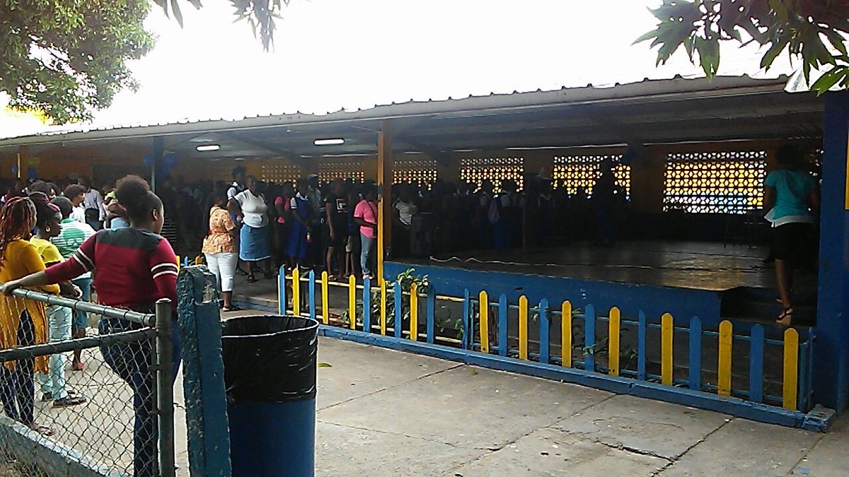 Returning students orientation in progress.