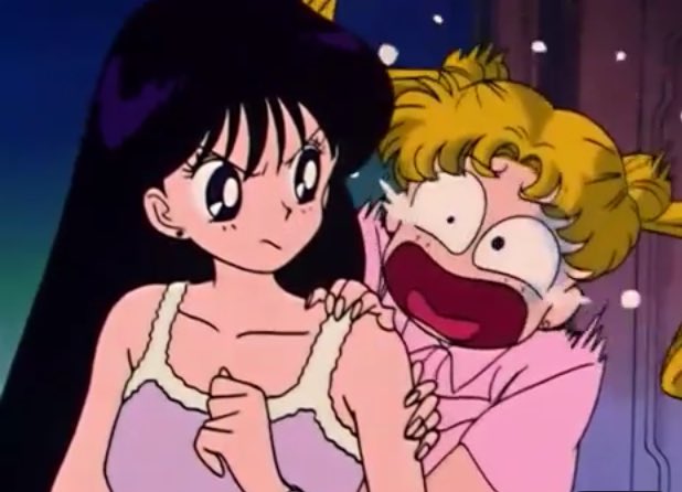 rei: get away from me usagi you dumbass idiot you’re so dumb bunhead ha ha ha ha also rei: if you so much harm a single hair on usagi’s head i’m going to f— come for you  #sailormoon
