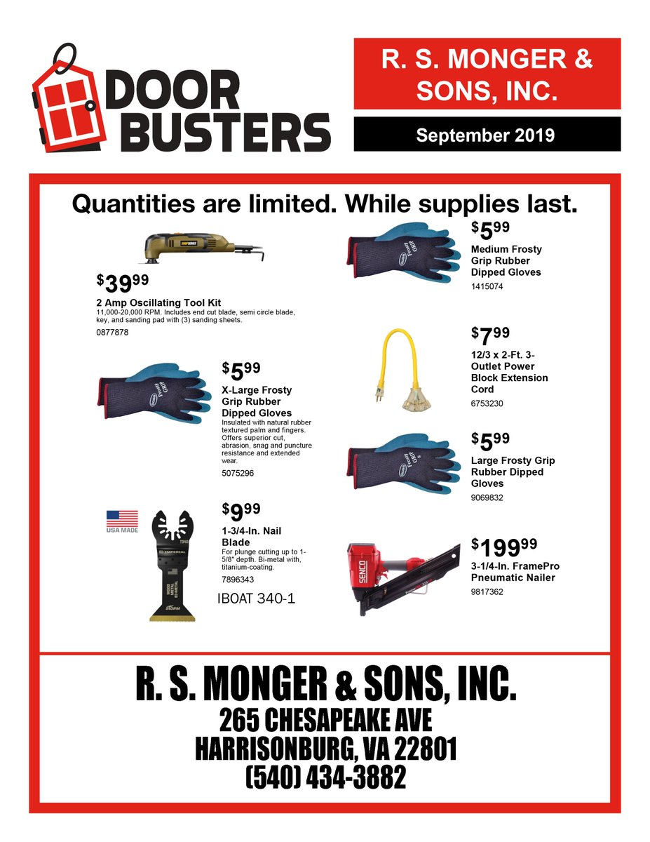 Get ready for fall projects with our September Door Buster deals!