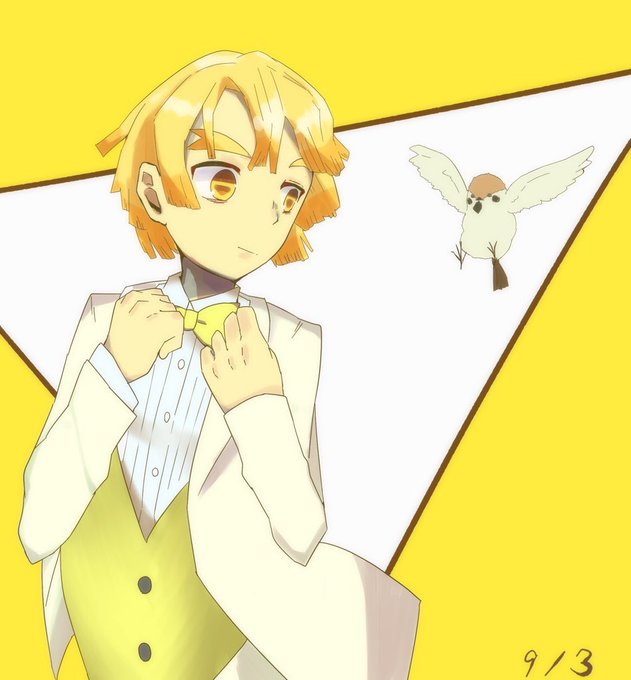 愛春さんがTwitterに投稿した我妻善逸(鬼滅の刃)のイラスト。