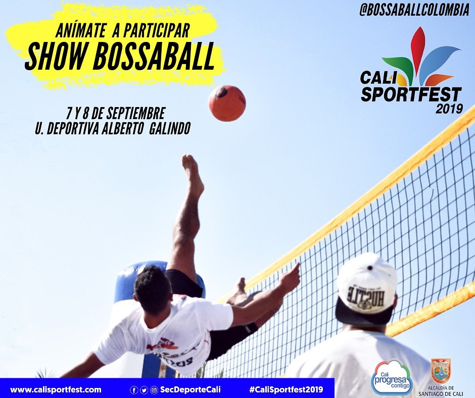 BossaballCol's tweet photo. Para registrar tu equipo y participar en el #calisportfest2019 y #bossaball escribe a nuestro chat de facebook. 
Recuerda  que el Bossaball es un deporte mixto. 🙅‍♀️ Se juega con 4 jugadores en campo y mínimo  debe participar una mujer. 
Consulta más en nuestro chat https://t.co/yruZj5Mwp0