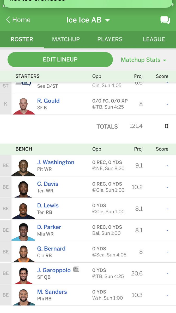 Luck1_2Andrew's tweet photo. @KliquidTV 12 man ppr 9th pick https://t.co/kNDtRbhEtN