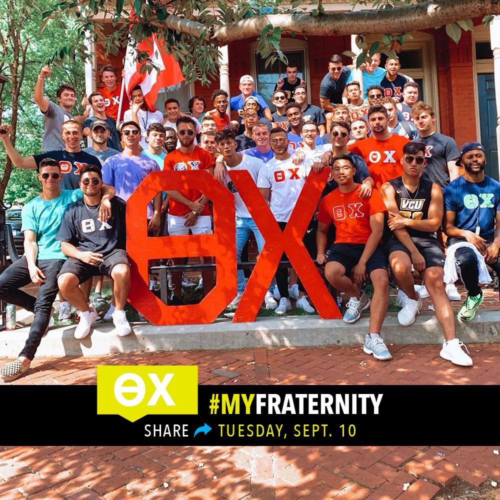 Join Theta Chi brothers on Tuesday, Sept. 10 in sharing authentic stories of fraternity values and experiences. Post using #myFraternity to be part of the conversation!