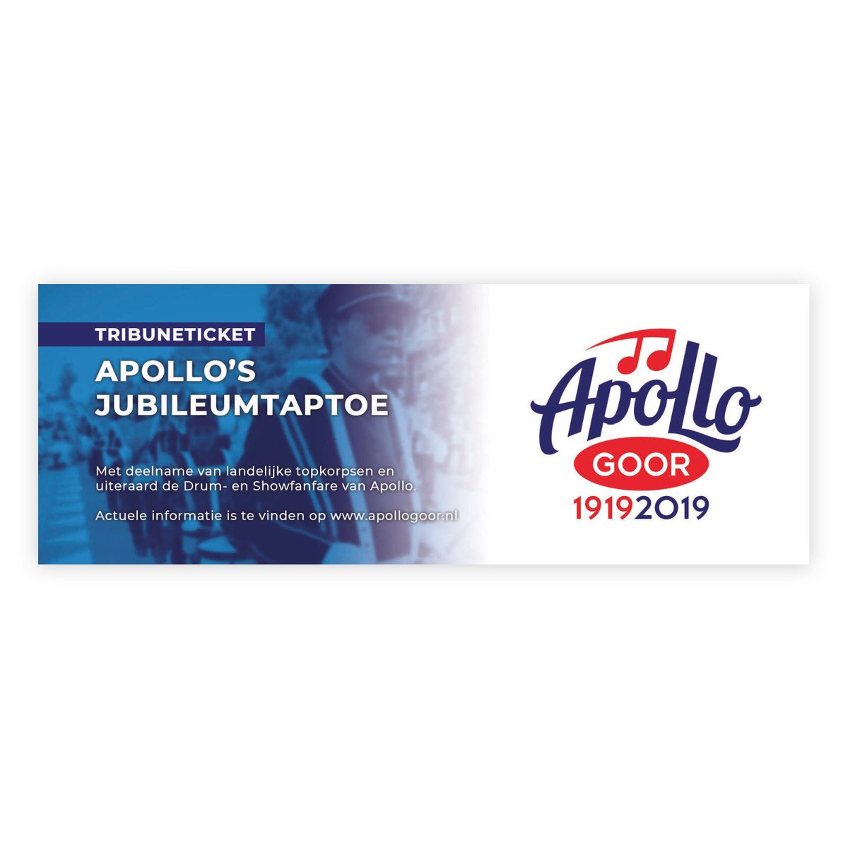 Heb jij al een kaartje voor de Jubileum Taptoe van Apollo op 21 september? Ga snel naar Primera, de Readshop, Servicestation Hoek of online via apollotickets.nl. 

Entree voorverkoop: €7,50. Aan de kassa: €10,00. 

#100jaarapollo
