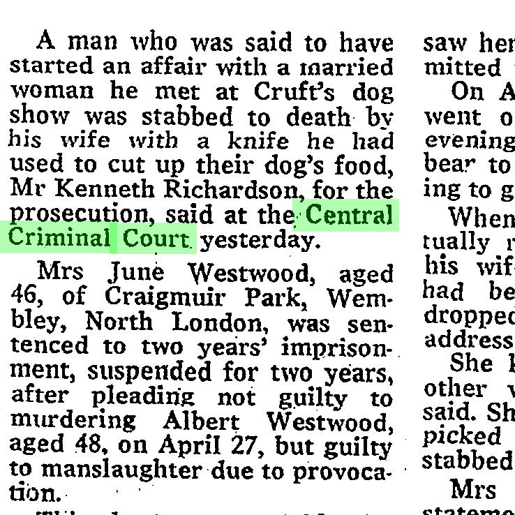 Domestic violence resulting in Manslaughter; woman given 2 year suspended sentence for stabbing husband after he 'provoked' her by having an affair. #ESRCvictims #1970s #Times #domesticviolence #crimehistory