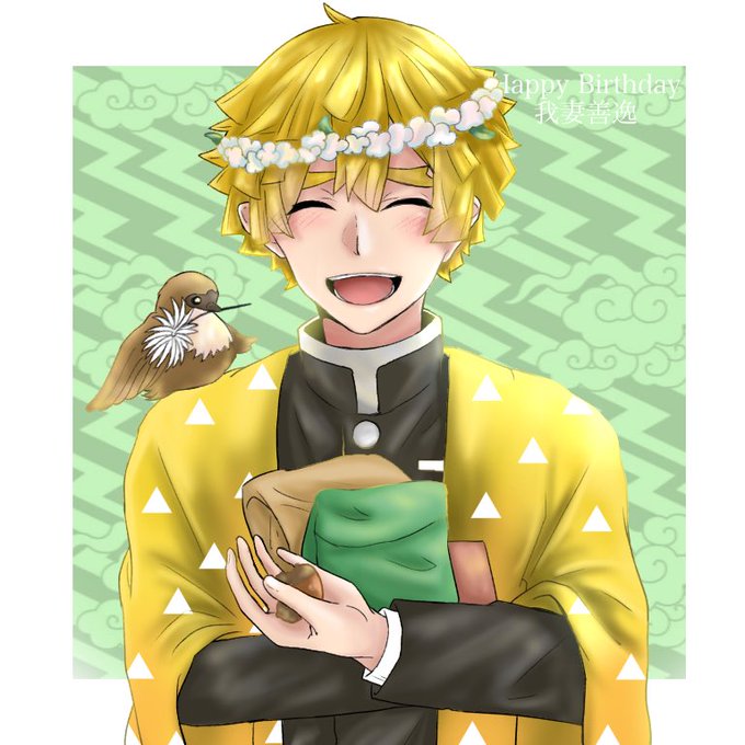 ねむさんがTwitterに投稿した我妻善逸(鬼滅の刃)のイラスト。