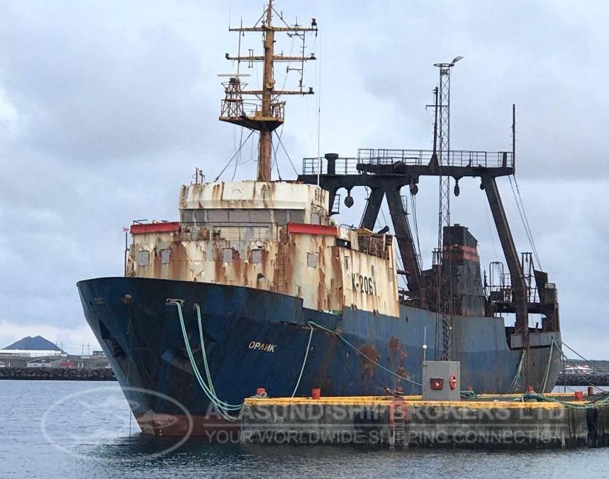 Alasund Shipbrokers Limited provided consulting work for the owners of "ORLIK", in relation to the demolition of the vessel. The vessels hull and remaining machinery is to be demolished at Njarðvík port, Iceland.