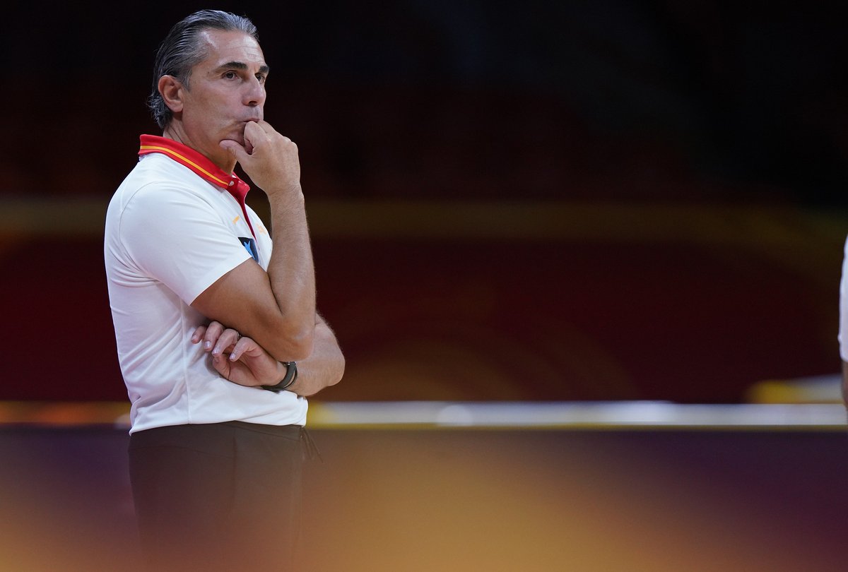 Scariolo, en un entrenamiento de España.