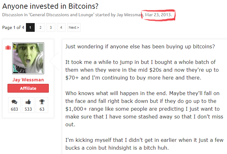 JayWessman's tweet photo. throwback to when $20 bitcoin seemed "late to the party" https://t.co/6LJuZD6fdt