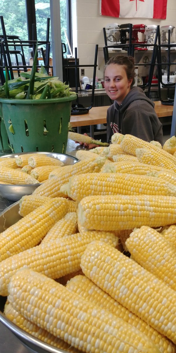 Husking fresh picked sweet corn for the Glenview grade 9 welcome BBQ. Thanks for the donation. #williamssweetcorn
#eatlocal