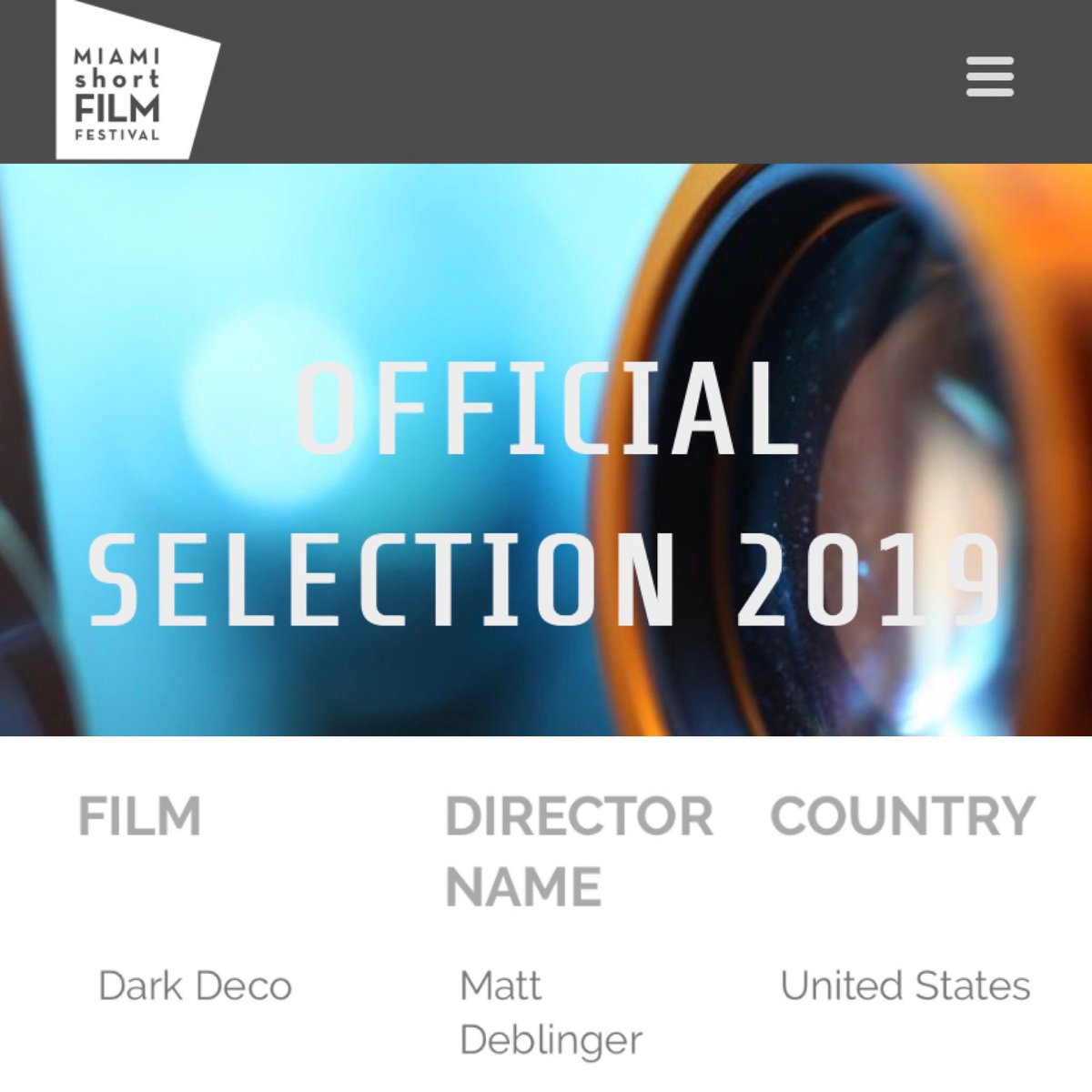 Congrats to the team of #DarkDeco for being an Official Selection at this year <a href="/MIAMIsFF/">MIAMIsFF</a> 

Sound Design, Foley and Mixed by #adrianmoralesdemori at our studios