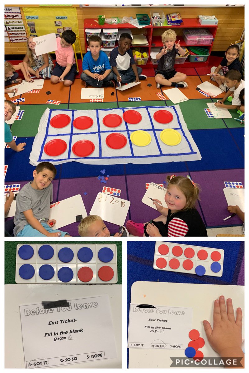 mrsdeleon2007's tweet photo. Practicing addition to 10 with a ten frame then some self reflection @hachienorthside #firstgradefun https://t.co/XTSoXTO3wP