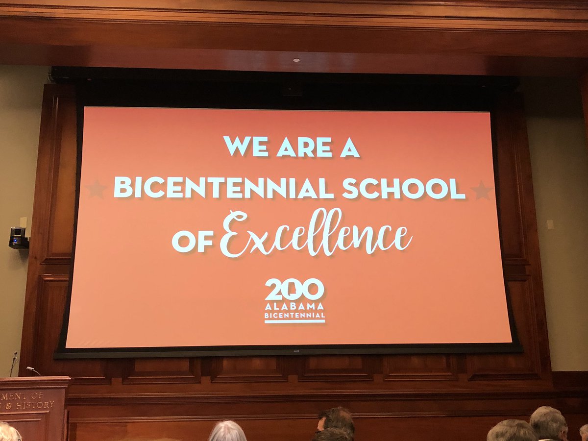 Celebrating our AL200 School of Excellence award with Dr. Mackey. We are so excited to have been named one of the 21 Bicentennial Schools of Excellence!