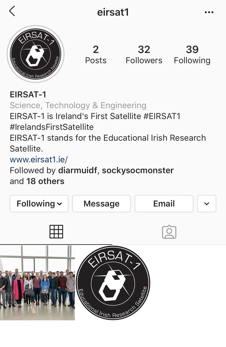 EIRSAT1's tweet photo. EIRSAT-1 now has an Instagram! Follow us to catch a glimpse of the payloads, technology and team behind Ireland’s first satellite - tune in this week to learn about our experiments, developed in @ucddublin @ucdscience https://t.co/gGetOtTCbe https://t.co/MjQoKDrgLx