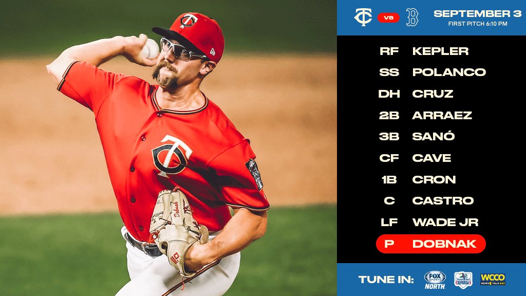 Twins's tweet photo. We’ve reached the 3rd city on our 10-game road trip. @Dobnak_ takes the mound for his 1st career start tonight. https://t.co/aCfPwmYFts #MNTwins https://t.co/OiaigUBtjf