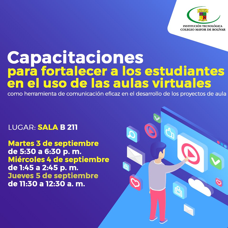 umayorctg's tweet image. #Vicerrectoría ¦ Es el momento ideal para que perfecciones el manejo de estos entornos virtuales 💻👏🙃

¡No puedes faltar! Hoy iniciamos las capacitaciones 👩‍🏫🗓️