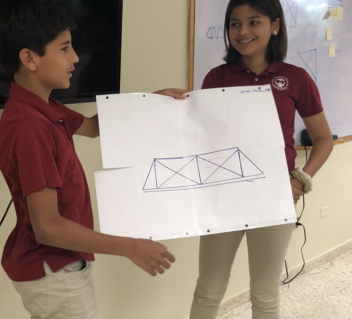 yasmine_bey1's tweet photo. Civil Engineering meets Design in the #CMS Makerspace class. Students used structural design principles to blueprint a bridge they will be building out of spaghetti. Can’t wait to see what they look like in 3-D (and how much weight a pack of spaghetti can hold)!@CMSSharks https://t.co/GUf9motWI9