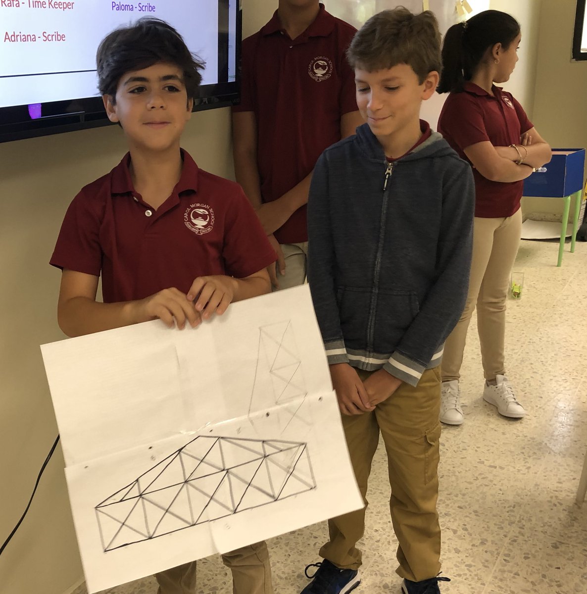 yasmine_bey1's tweet photo. Civil Engineering meets Design in the #CMS Makerspace class. Students used structural design principles to blueprint a bridge they will be building out of spaghetti. Can’t wait to see what they look like in 3-D (and how much weight a pack of spaghetti can hold)!@CMSSharks https://t.co/GUf9motWI9