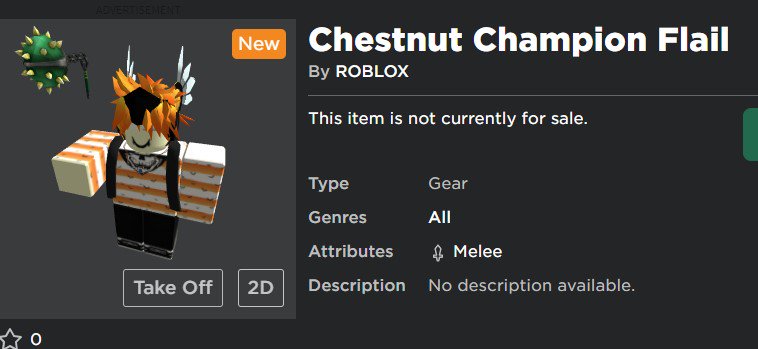 Roblox Notifier On Twitter New Gear Chestnut Champion Flail