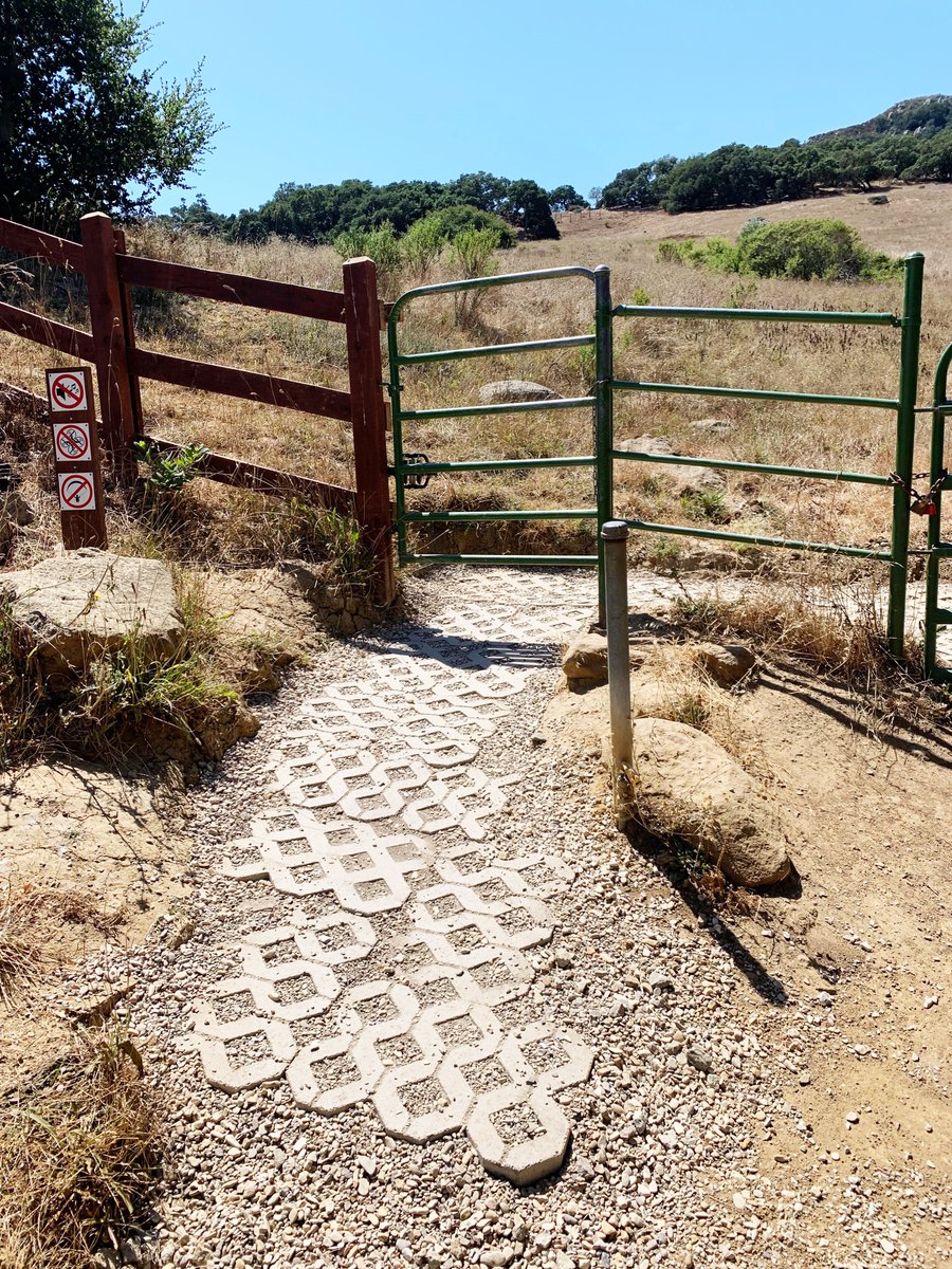 SLOParksandRec's tweet photo. Last week, Ranger AJ installed some pavers at the Patricia gate on Bishop Peak to help stabilize the ground and prepare for any potential rain we may get this coming winter! 🥾 #sloparksandrec #bishoppeak #slo #sanluisobispo https://t.co/Rg5eCB8phr