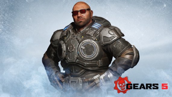 XBOXMexico's tweet photo. ¡Ya era hora!. Batista llega a #Gears5 como un personaje del modo multijugador, juega a partir del 15 de septiembre para desbloquearlo.
@DaveBautista.
 
https://t.co/Vmm40O5DDp https://t.co/ENmJwrAAuf