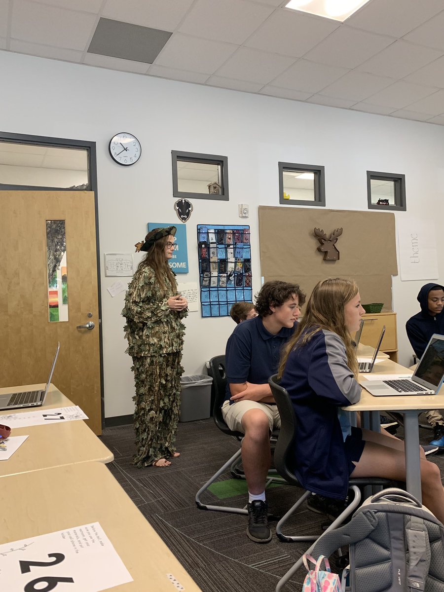 HoffPhD's tweet photo. How do you get your students pumped up to read The Most Dangerous Game by Richard Connell? Dress up in cameo!!  #PassionForBooks #PLPpride @taylordove_17 @PLPAction @AlburgerClass @LoriReuter1 https://t.co/cfTDHEUDD4