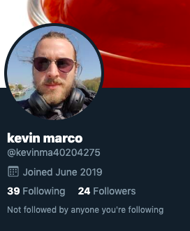 Next up, let’s check out  @kevinma40204275 who is also in the network. The Yandex test fails him too. Another non-genuine Twitter account.