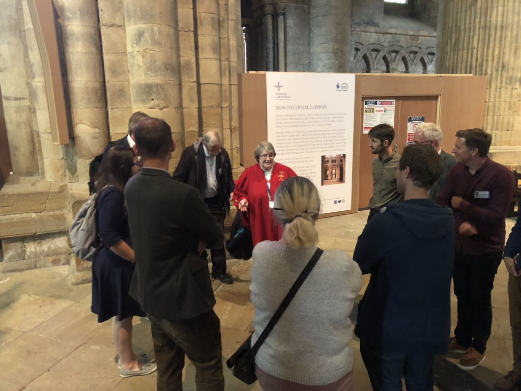 pmphillips's tweet photo. Digital Theologians exploring @durhamcathedral #dtw19 https://t.co/2Idtn6vyb3