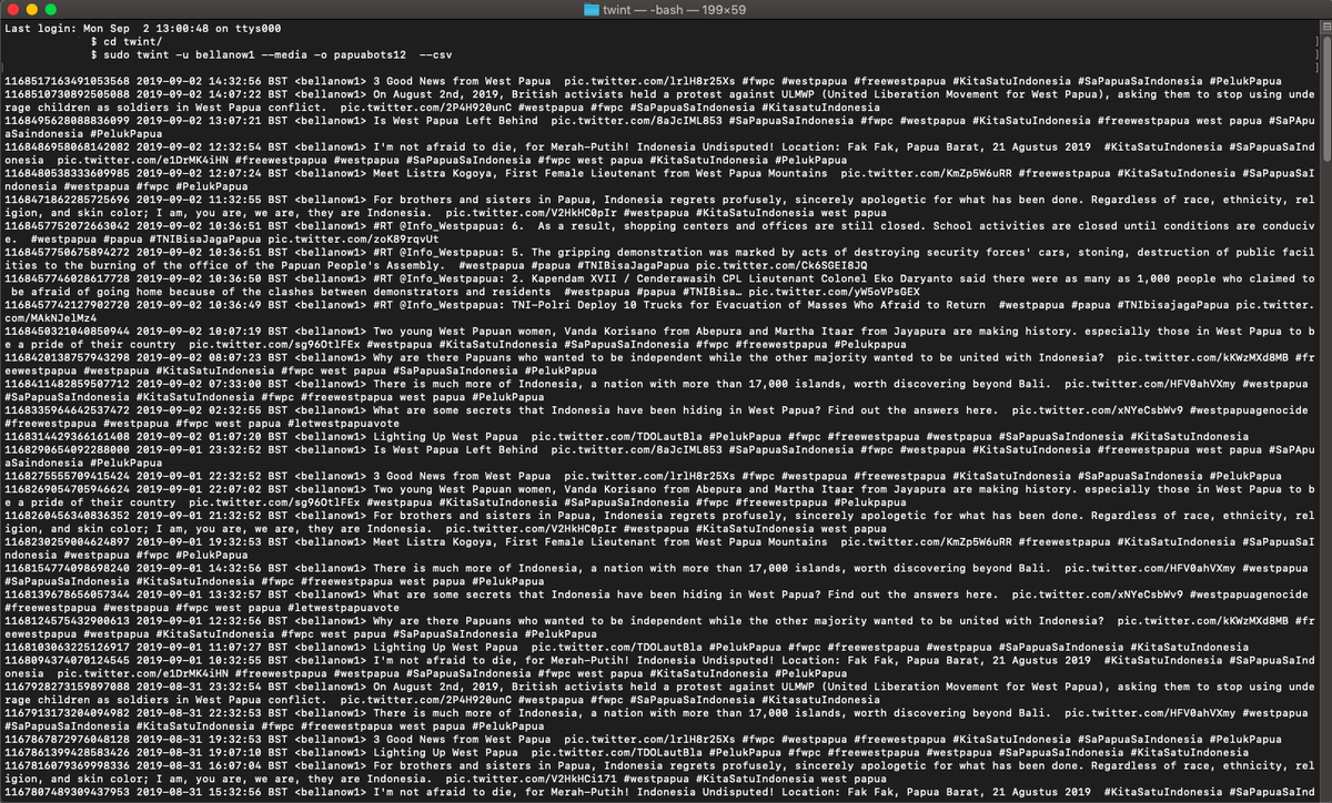 Do the accounts in this network have routines? Let's look at their action time. For a bot network, the only task they do is post or retweet at given times. I used Twint (Python script on  @github:  https://github.com/twintproject/twint) & ran it on two accounts to pull their data to look closer