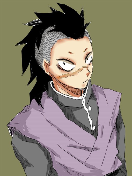 しんやまさんがTwitterに投稿した不死川玄弥(鬼滅の刃)のイラスト。