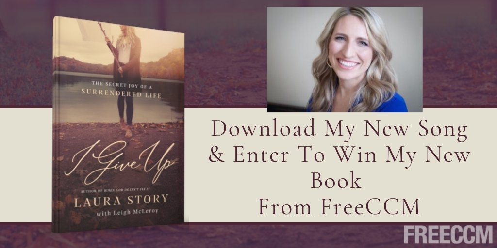 Today is the LAST DAY to win my new book, "I Give Up: the Secret Joy of a Surrendered Life" and the LAST CHANCE to download my new single "I Give Up" for free from <a href="/Freeccm/">FreeCCM</a>!! Head over and enter before time runs out! - Team Laura

smarturl.it/igiveupgiveaway