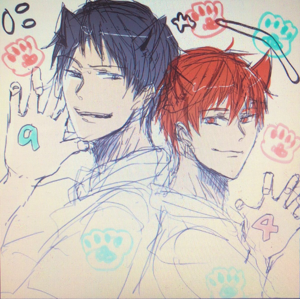 虹赤おめでと〜( ฅ｀⇀´ ฅ ฅ ⚫︎.⚫︎ ฅ)