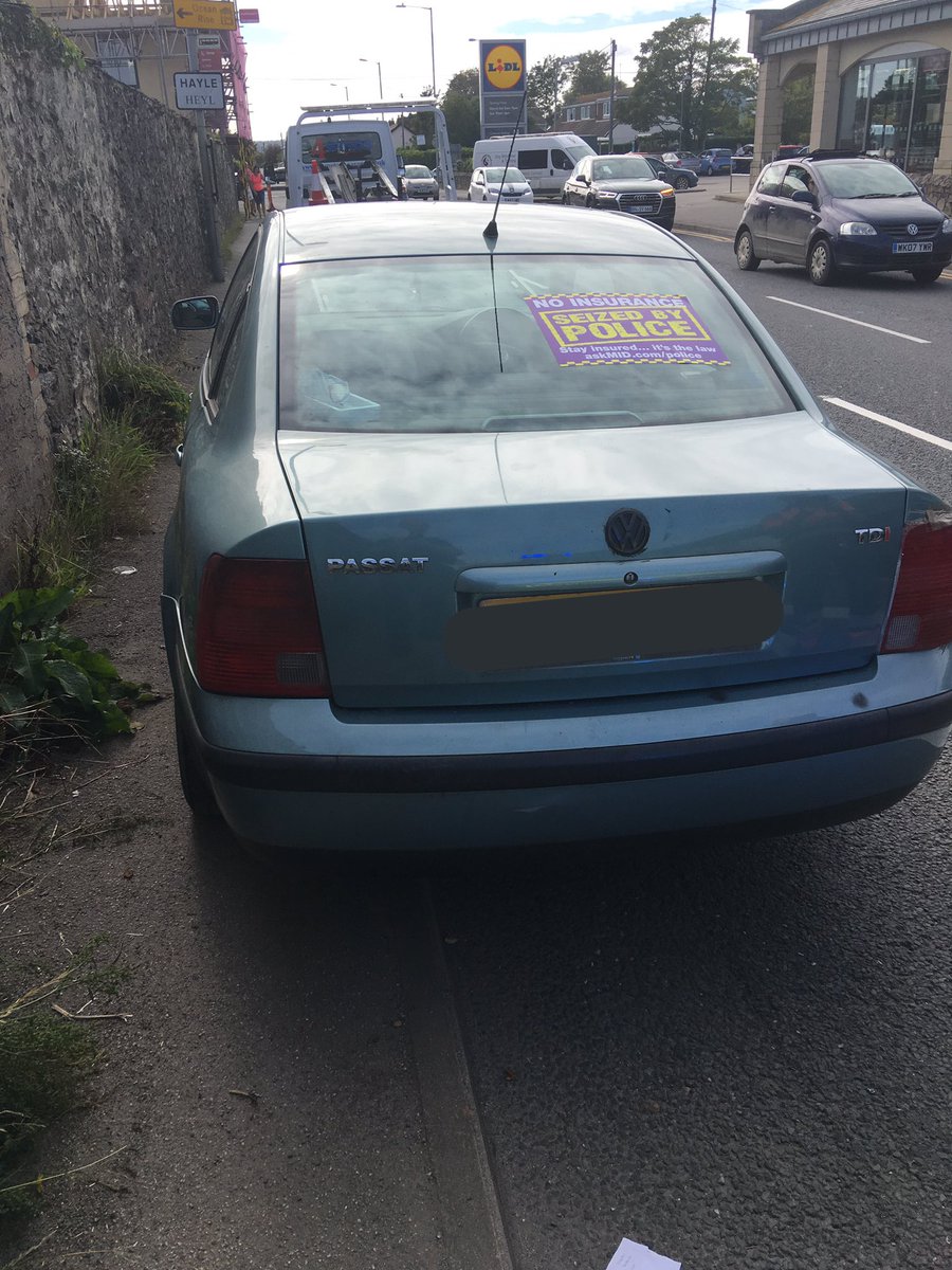 DC_NoExcuse's tweet photo. One of our targets stopped in #Hayle seized for no licence/insurance/tax and driver reported to court https://t.co/P93DwE9ZRY
