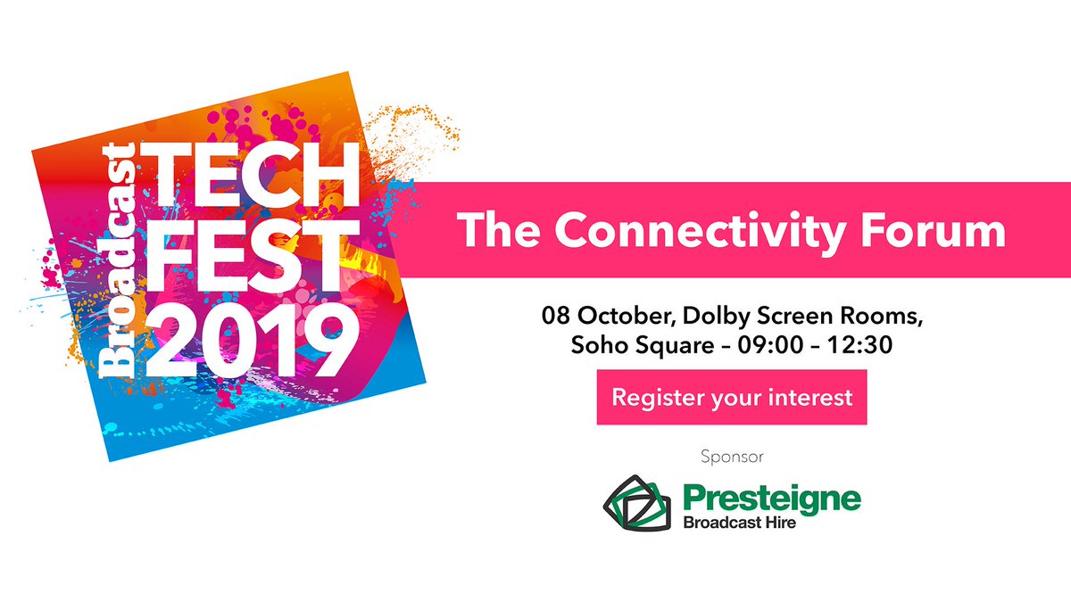 Our #TechFest is back &amp; we’re kicking off with the #ConnectivityForum! An unrivalled opportunity to hear first-hand how 5G &amp; IP workflows are being utilised to revolutionise TV &amp; sports productions &amp; much more! Register your interest to attend: bit.ly/ConnectForum
