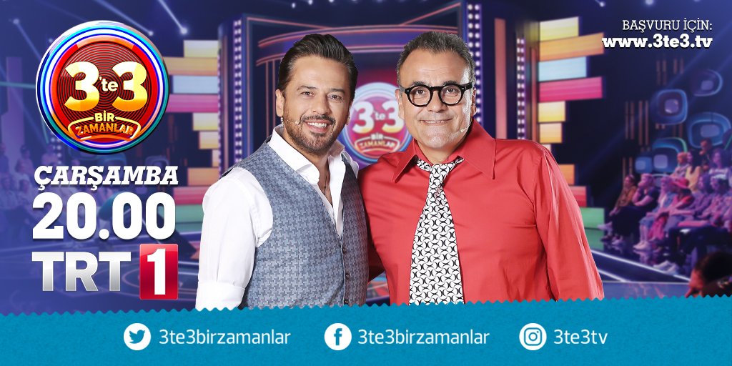 3'te 3 Bir Zamanlar'a bu hafta Türk televizyonlarının efsane sunucularından Mesut Yar konuk olacak. Emre Altuğ'un sunduğu ekranların en eğlenceli bilgi yarışması #3te3BirZamanlar yarın saat 20.00’de #TRT1'de.