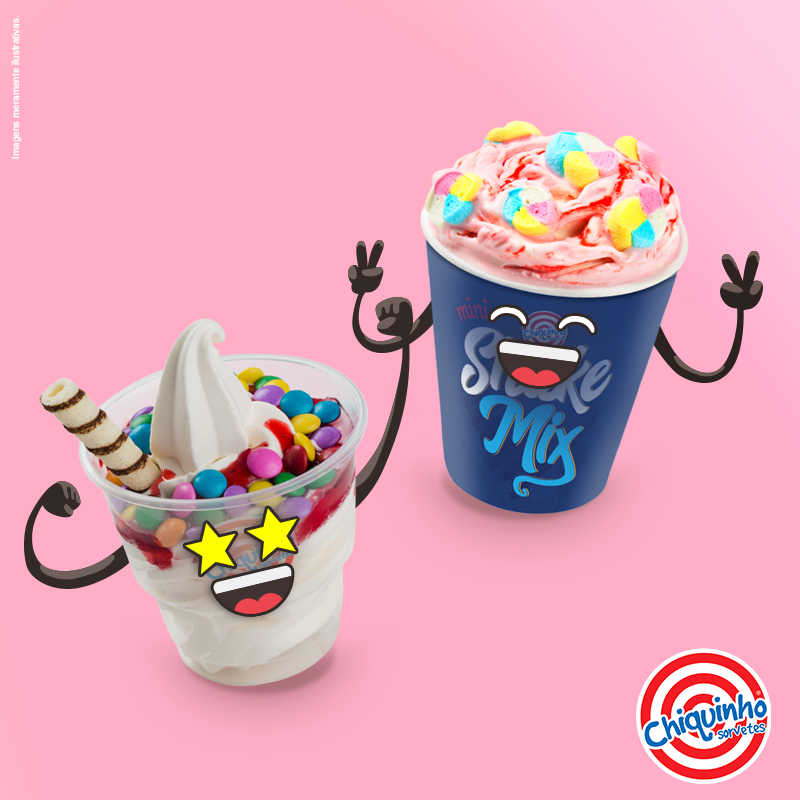 chiquinho's tweet photo. Bora viver aventuras deliciosas e divertidas com o Mini Shake Mix e o Sundae Kids? É pra já! 😍💕 #ChiquinhoSorvetes #LinhaKids #Sorvetes #Diversão https://t.co/CaBPiaypBt