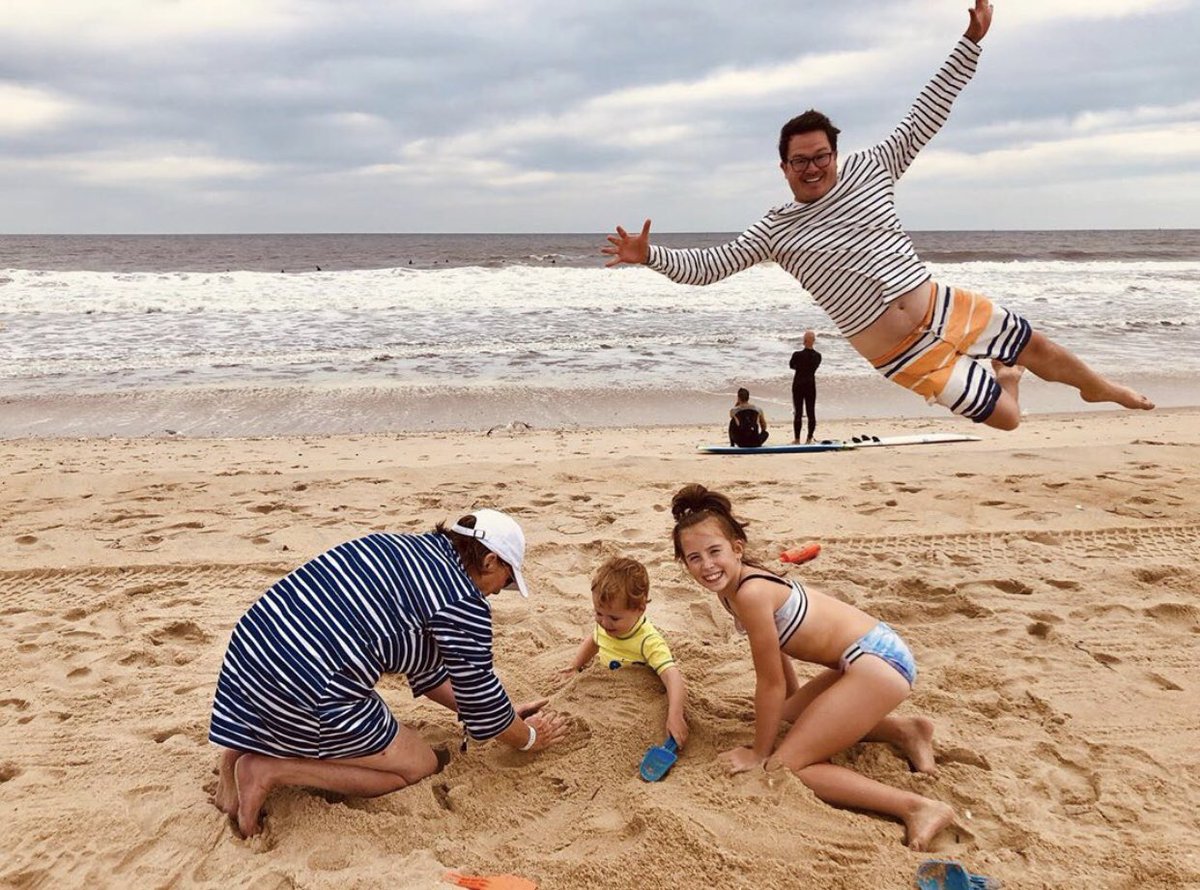 Jumping into “Back To School” season like... (sharing this great family pic from @DylanDreyerNBC at Point Pleasant Beach, NJ) 🏝😎 #summervacation #pointpleasantbeach #njbeach #jerseyshore #njproud #njkids #familytime #njparenting  #njshore #sandcastle #summerfun #labordayweekend