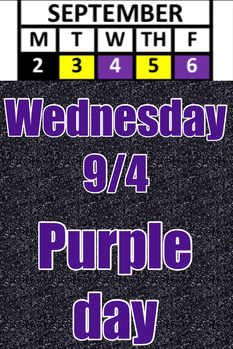 sphsactivities's tweet photo. Paladins: we are back to school tomorrow!!! Wednesday, 9/4 will be a 💜purple💜day. https://t.co/a6iU6tO1zN