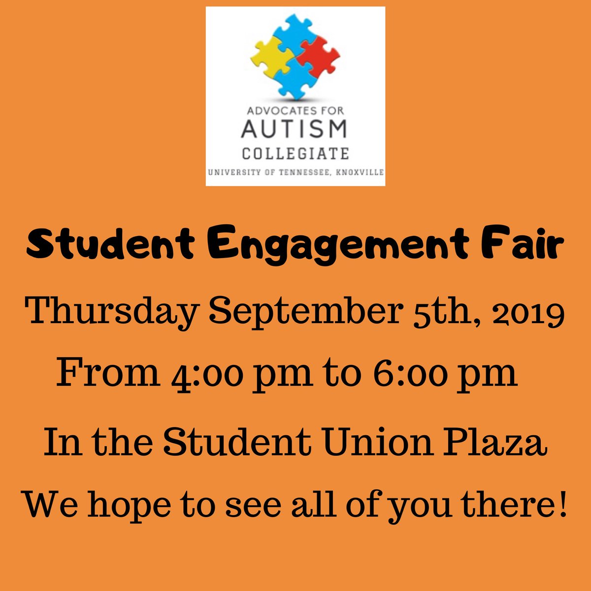 afautk's tweet photo. Student Engagement Fair THIS Thursday!! Hope to see all of you there!! https://t.co/pUv9Q11Iio