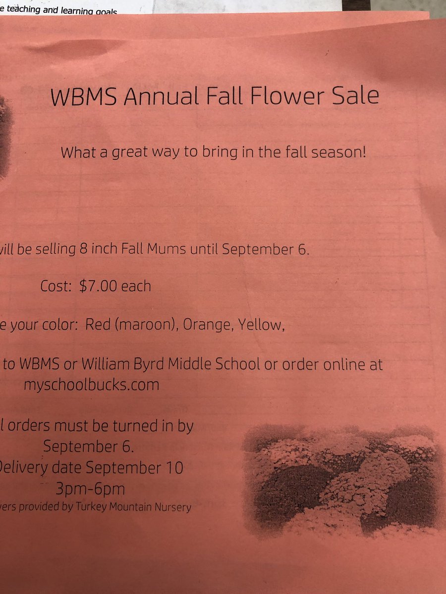 CamperChip's tweet photo. Individual and class goals / incentives set!  Fall Flower Sale! https://t.co/HWbkzhh33a