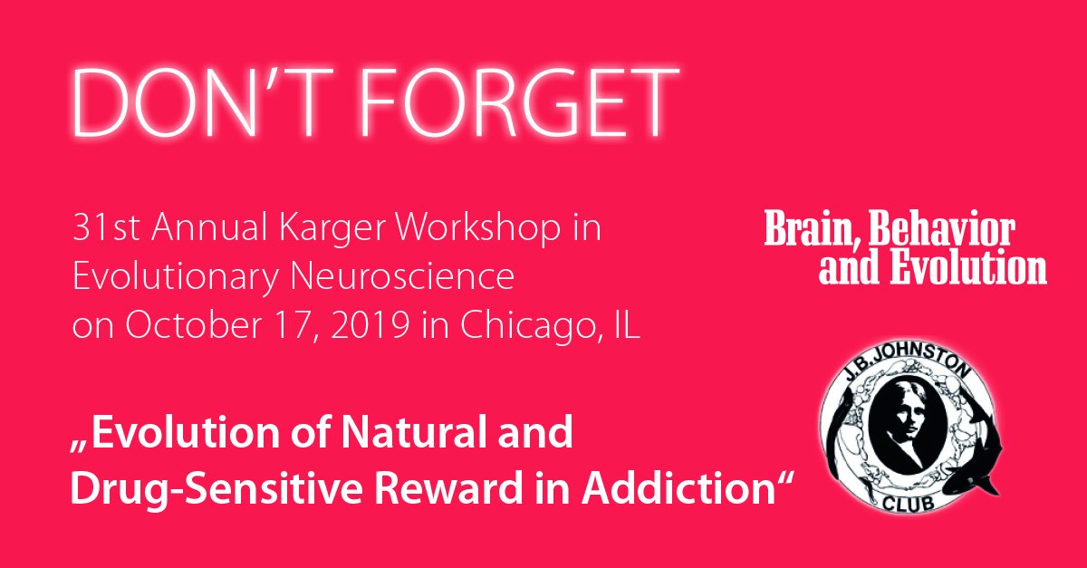 DON'T FORGET the 31st annual Karger Workshop for Evolutionary Neurscience. More info: jbjclub.org/karger-worksho…