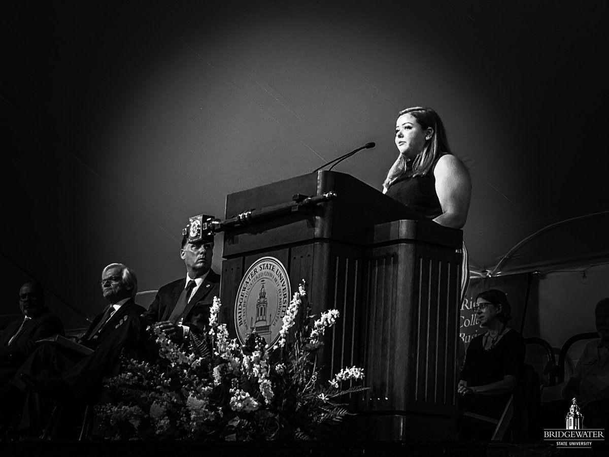 BridgeStateU's tweet photo. “Time and time again, you’ll hear that @BridgeStateU is a special place — and it is,” Anna Rice, ‘21, said moments ago at #Convocation. “I won’t stand in front of you and tell you that every moment will be perfect.
“But every imperfect moment will be worth it.”
#ThisIsBSU https://t.co/VH1INxujij