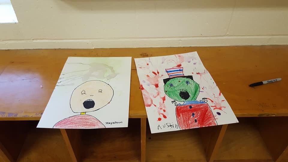 JAofDeSoto's tweet photo. Our first Adopt a School was held last week. The students did a Scream Project. The kids enjoyed this activity and we enjoyed their company. We can’t wait for next time! #jacares #jadesoto 💙 https://t.co/Rq87ahwbf6