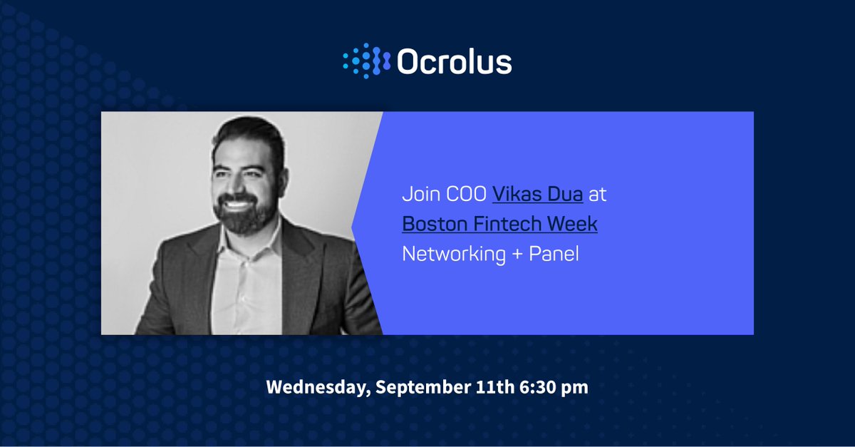 Hear COO Vikas Dua at #BostonFintechWeek as he discusses how top lenders are using #ai and #machinelearning solutions to automate manual underwriting. Learn more: hubs.ly/H0kww740