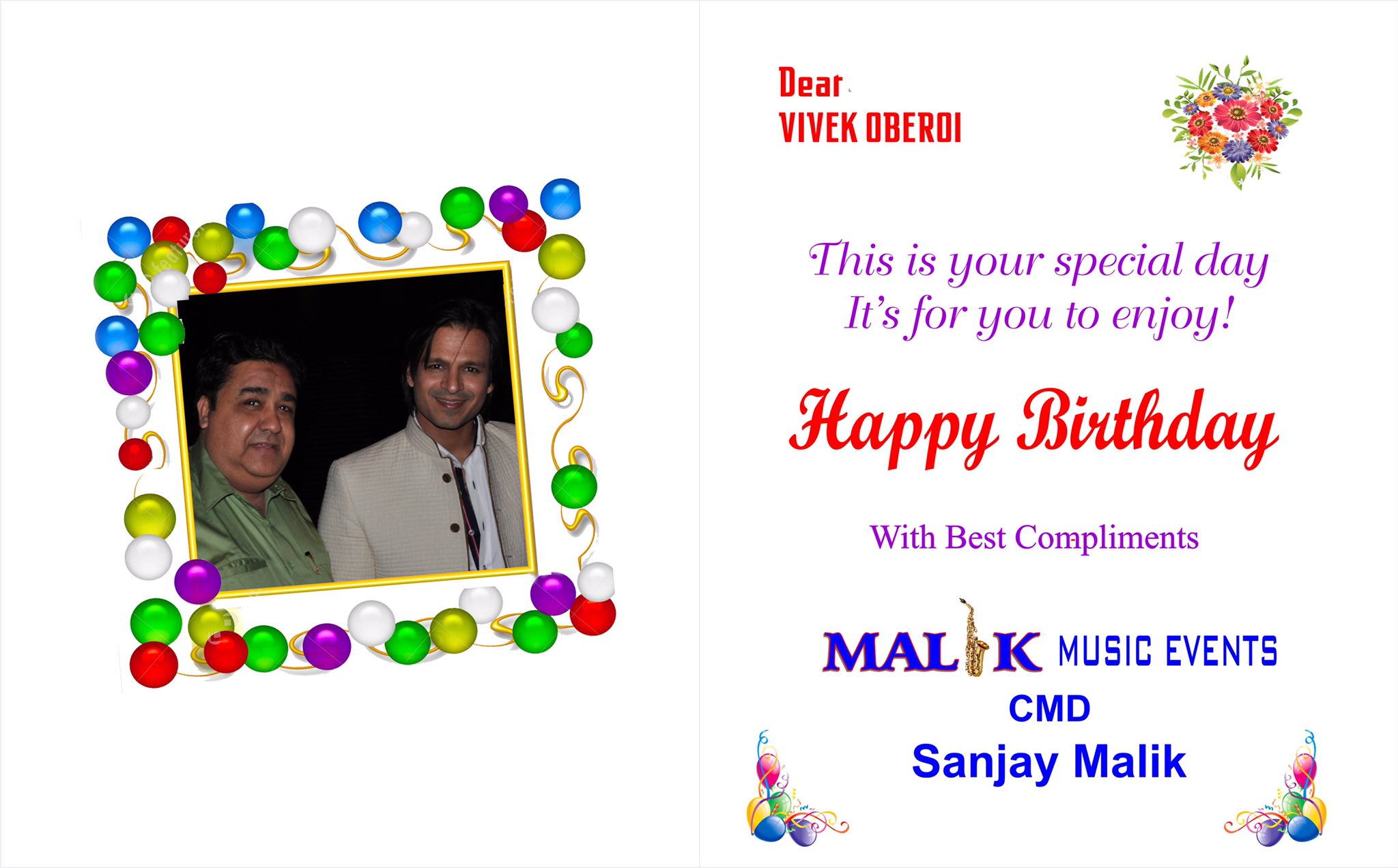 Happy Birthday Bollywood Actor Vivek oberoi mata rani bless you 
Ganpati bappa moreya 